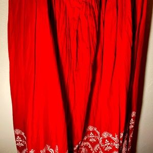 Phases, Plus Size Red Cotton Skirt.